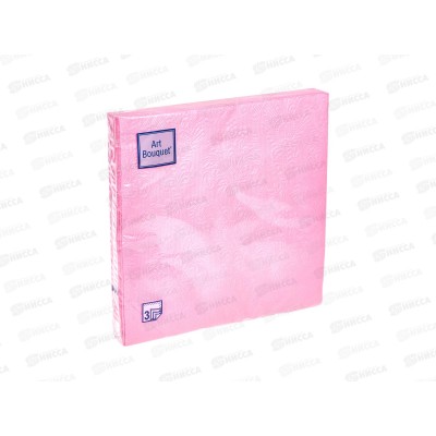 Салфетки 3 слойные 16 листов 33*33 Art Bouquet Барокко Светло-розовый,57236*12