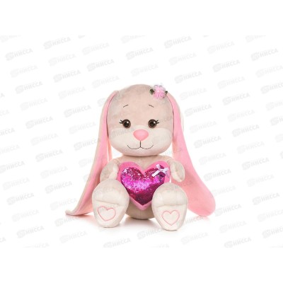 Зайка Jack&Lin с розовым сердцем. 20см JL-MRT-08202301-20