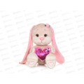 Зайка Jack&Lin с розовым сердцем. 25см JL-MRT-08202301-25