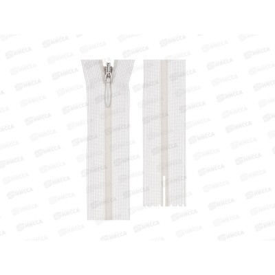 Молния Gamma Спираль G010S 16см неразъёмная потайная Тип 3 на сетчатой тесьме №101 белый