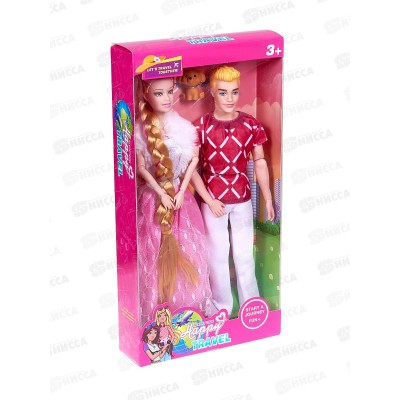 Набор "Счастливая Семья" 2 куклы, 3 вида, 2897032 в пакете 18*5*32,5см