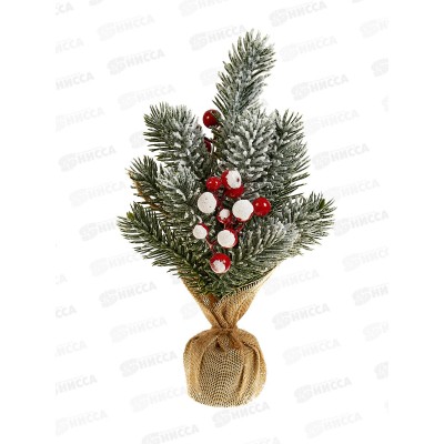 Ель декоративная Заснеженная с ягодами, 14х14х25см, Х15215-3  АТМ