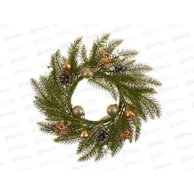 Венок хвойный декоративный Золотые моменты, d45х8см, 29НН149 АТМ