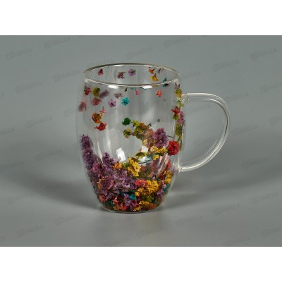 Кружка с двойными стенками и декором внутри v=350мл (боросиликатное стекло), 5262011 Кружка с двойными стенками и декором внутри v=350мл (боросиликатное стекло), 5262011