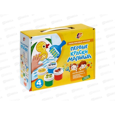 Краски пальч. ЛУЧ  Кроха 4цв., 34с2256-08 *12