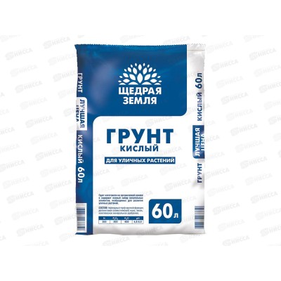 Почвогрунт Щедрая Земля Кислый 60л Почвогрунт Щедрая Земля Кислый 60л
