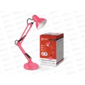 Лампа настольная под лампу СНО-15Р 60 Вт Е27 на основании со струбциной, IN HOME (розовый)