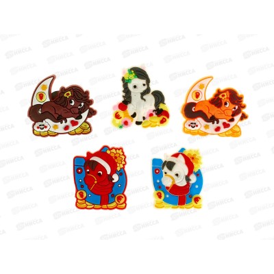 Магнит Лошадь 2026г  Символ года , 4*3см, пвх, Р-21  *100