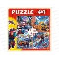 Пазлы 4 в 1. Машины и роботы (9,16,25,36 эл), П-7587 *20