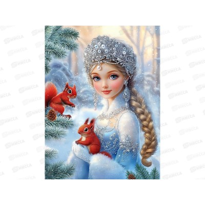 Холст с красками 30х40см Голубоглазая девушка, ХК-0520