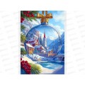 Алмаз. мозаика (класс.) 22х32см Снежный городок в шаре НД-0465 с подр.