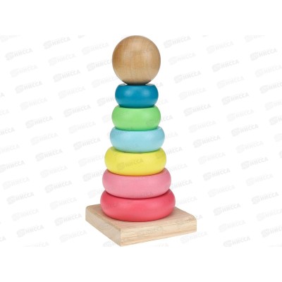 Деревянная игрушка. Пирамидка (14х6х6см), И-4021