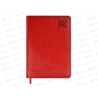 Ежедневник 2026 ФЕН А5 176л. Сариф кожзам.тв.перепл. Красный. 70222 Ежедневник 2026 ФЕН А5 176л. Сариф кожзам.тв.перепл. Красный. 70222