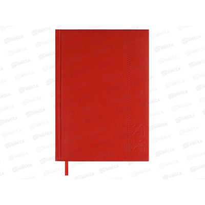 Ежедневник 2026 ФЕН А5 176л. Наппа кожзам.тв.перепл. Красный. 70227