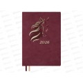 Ежедневник 2026 ФЕН А5 176л. Замша кожзам.мягк.перепл. Бордовый. 70267