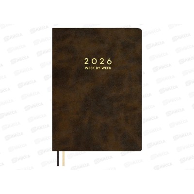 Еженедельник 2026 ФЕН Тиволи делавэ. Коричневый А4 80л., 70328 *20