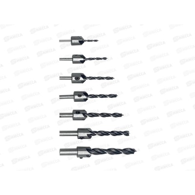Набор сверл по дереву с зенкером 7 предметов (3, 4, 5, 6, 7, 8, 10мм), 0987-3-10