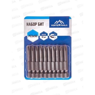 Набор Бит Pz3*50 Vertextools 10 предметов, БТ-PZ3-50    *10