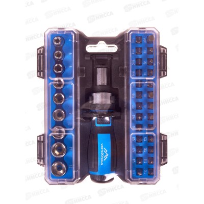 Набор Бит Vertextools 36 предметов, держатель реверсивный, головки, 0033-36   *6
