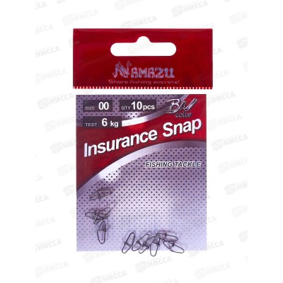 Карабин Namazu INSURANCE SNAP, цв. BN, р. 00, test-6 кг (уп. 10 шт)