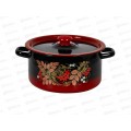 Кастрюля 5,5л цилиндр декор широкая красно-черн с пл.кноп С16117.38 *4