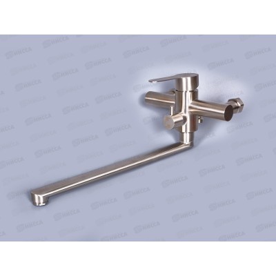 Смеситель для ванны излив 35см, шаровый, картридж 35мм, шланг 150см, нержавеющая сталь, SUS124-006EP *10