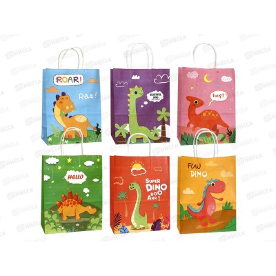 Пакет бумажный 22*27 Крафт Дино Р10846-5 *12