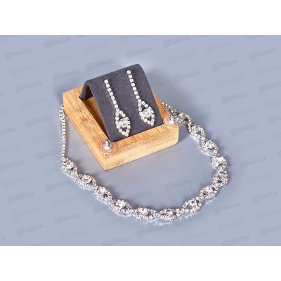 Набор бижутерии &quotСвадебный&quot колье+серьги со стразами №2120