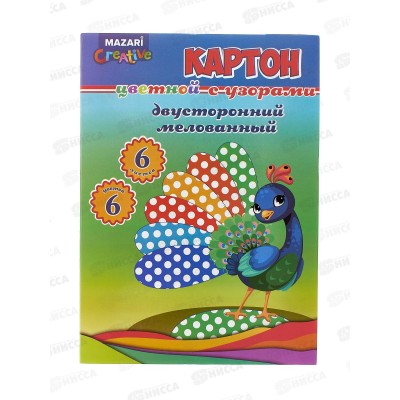 Цветной карт.MAZARI 6л. 6цв,мел.,с узорами, Веселый М-16805 *40