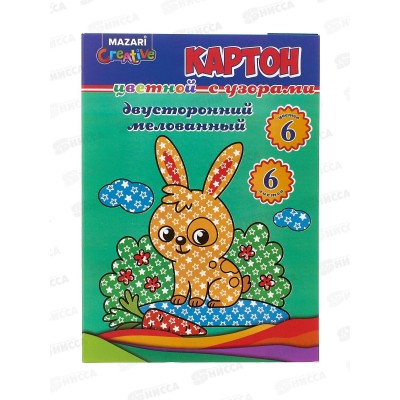 Цветной карт.MAZARI 6л. 6цв,мел.,с узорами, Веселый М-16806 *40