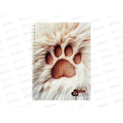 Тетрадь 80л лин.Апплика Пушистая лапка,греб.С0063-06*52 Тетрадь 80л лин.Апплика Пушистая лапка,греб.С0063-06*52