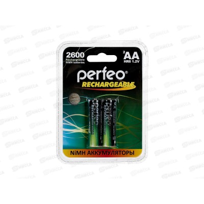 Аккуммулятор PERFEO HR06  2600мА 1.2В Ni-MH, пластиковый блистер *2/40