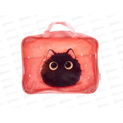 Папка на молнии ПП А4 Пушистик, с ручками, П-1446