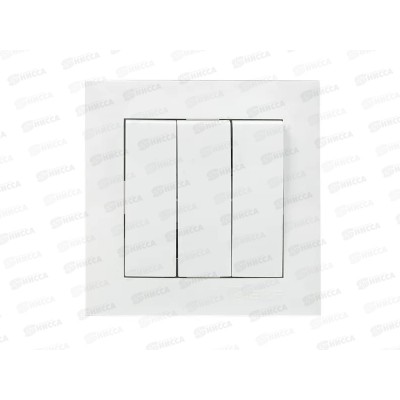 Выключатель EKF Валенсия 3-клавишный скрытой установки, 10А белый *10/120