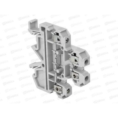 Клемма винтовая двухуровневая JXB 4кв.мм  4 вывода, серая