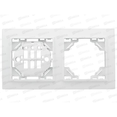 Рамка EKF Минск 2-местная горизонтальная, белая, 302-10