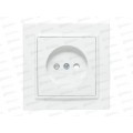 Розетка EKF Минск одинар. СП 10А защитные шторки, белая EKF