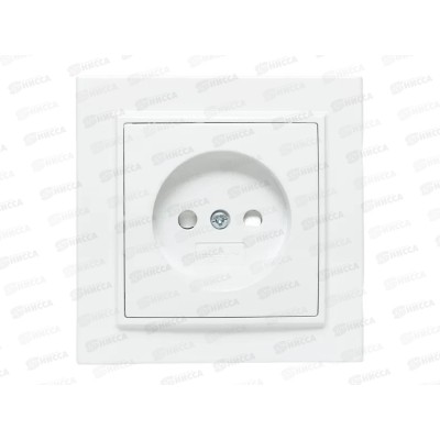Розетка EKF Минск одинар. СП 10А защитные шторки, белая EKF