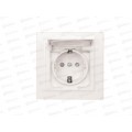 Розетка EKF Минск одинар. СП с заземлением с крышкой 16А белая EKF