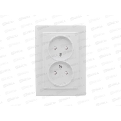 Розетка EKF Минск двойная СП 10А з/ш, белая EKF