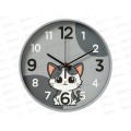 Часы настенные &quot21 Век&quot 2019-009 круглые корпус серый  &quotКотик&quot, Рубин