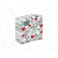 Салфетки 1 слойные 40 листов 24*24 Desna Design Орнамент с серцем,57443*32
