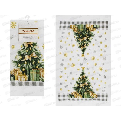 Полотенце кухонное махровое 38х63см "Новогодняя ель" PVT06001   АТМ