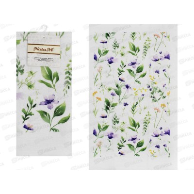 Полотенце кухонное махровое 38х63см "Акварельные цветы" хлопок, PVT06001   АТМ