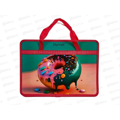 Папка дет. А4 с ручками Darvish Яркий пончик, DV-14113-3*20