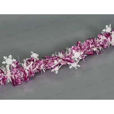 Мишура, 9см. х 2м., AL-13634 розово/белым *360