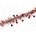 Мишура, 5см. х 2м., AL-13630 красный/серебро *800