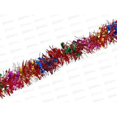 Мишура, 8см х 2м, AL-3331 красный ассорти  *200