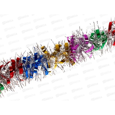 Мишура, 8см х 2м, AL-3331 серебро ассорти  *200