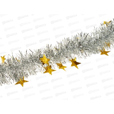 Мишура 002015 звездочки элементы 9смх2м.золото+серебро, AL-3352, *360
